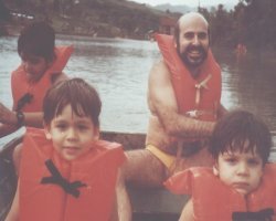 Juan Xuna boating with his sons in Puerto Rico